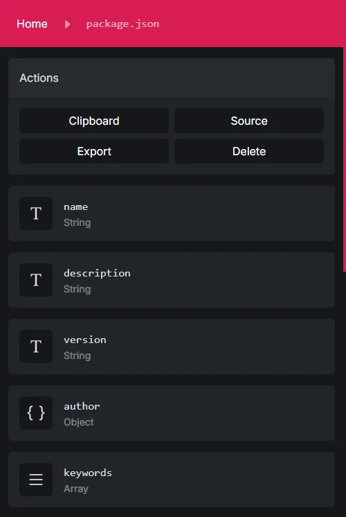 Explore JSON Screenshot